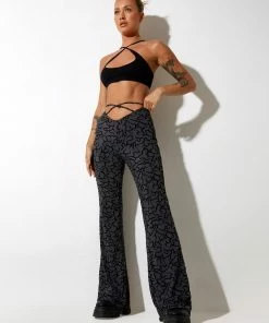 Motelrocks NANCHA FLARE TROUSER IN TRIBAL FLOCK 7 Motelrocks NANCHA FLARE TROUSER IN TRIBAL FLOCK