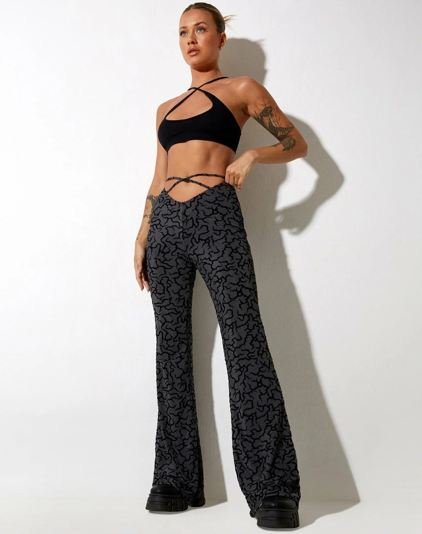 Motelrocks NANCHA FLARE TROUSER IN TRIBAL FLOCK 4 Motelrocks NANCHA FLARE TROUSER IN TRIBAL FLOCK