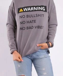 La Trading PRESLIE CREWNECK - Warning No BS
