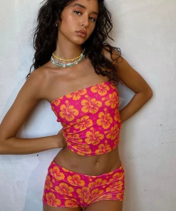 Frankie's Bikinis NEW IN Peace Terry Strapless Bikini Top