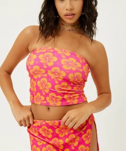 Frankie's Bikinis NEW IN Peace Terry Strapless Bikini Top