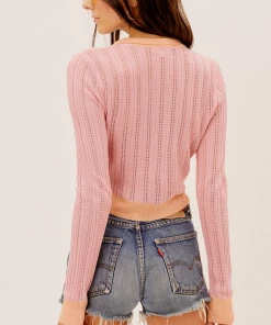 For Love And Lemons Phoebe Pointelle Cardigan