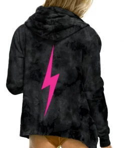 Aviator Nation Vintage Hand Dyed Bolt Zip Hoodie NEW IN