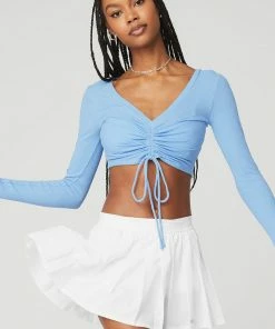 Alo RIBBED CINCH CROPPED LONG SLEEVE