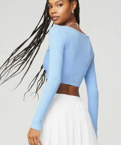 Alo RIBBED CINCH CROPPED LONG SLEEVE 7 Alo RIBBED CINCH CROPPED LONG SLEEVE