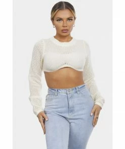 OnFemme By Lindsey's Kloset LONGSLEEVE KNIT CROP TOP NEW IN