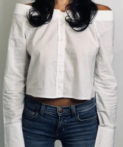 Cotton Candy LA Clothing Blake Off-the-Shoulder Oxford