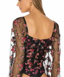 For Love And Lemons Blondie Embroidered Bodysuit Clothing