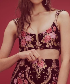 For Love And Lemons Brocade Crop Top