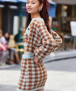 For Love And Lemons Cher Houndstooth Cardigan Clothing