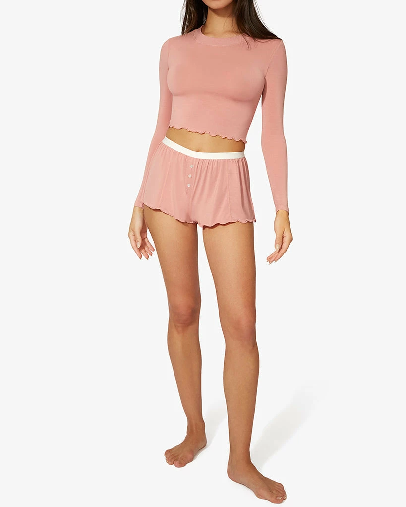 We Wore What NEW IN CREW NECK LONG SLEEVE CROPPED TEE (MAUVE) 4 We Wore What NEW IN CREW NECK LONG SLEEVE CROPPED TEE (MAUVE)