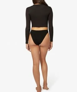 We Wore What CREW NECK LONG SLEEVE CROPPED TEE (BLACK) 6 We Wore What CREW NECK LONG SLEEVE CROPPED TEE (BLACK)