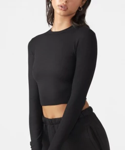 Joah Brown Cropped Crew Long Sleeve