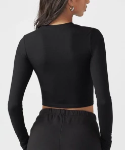 Joah Brown Cropped Crew Long Sleeve