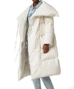 ADD NEW IN Down Long Plaid Coat