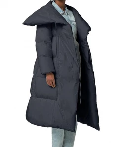 ADD NEW IN Down Long Plaid Coat