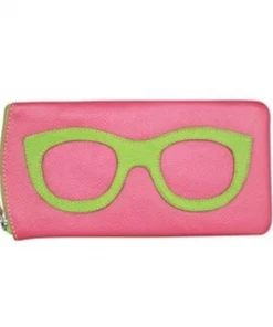 Lindsey's Kloset Pink Leaf Leather Eyeglass Case BEST SELLERS