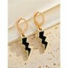 Koko And Lola Hava Black Mini Lightning Bolt Earrings