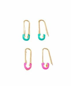Koko And Lola NEW IN Ali Pink & Turquoise Pin Earrings