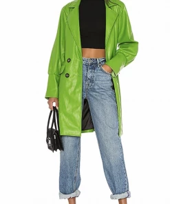 KENDALL & KYLIE Farrah Vegan Leather Trench Coat