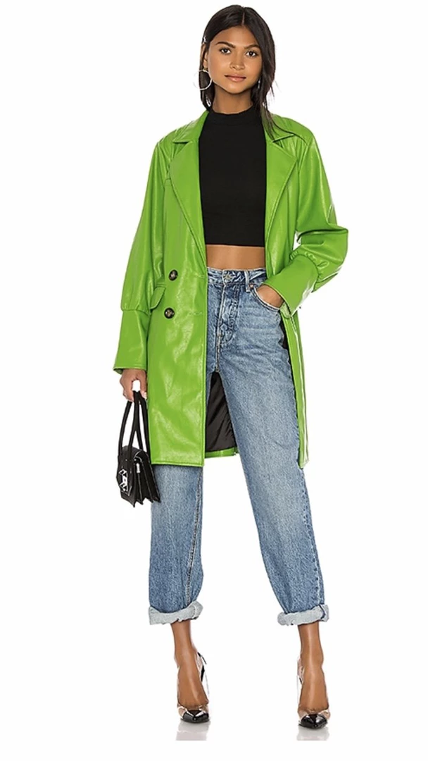 KENDALL & KYLIE Farrah Vegan Leather Trench Coat 2 KENDALL & KYLIE Farrah Vegan Leather Trench Coat