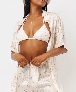 Frankie's Bikinis Fifi Silk Button Up Shirt NEW IN