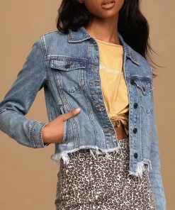 Hidden Rebel Light Wash Denim Cropped Jacket BEST SELLERS