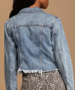 Hidden Rebel Light Wash Denim Cropped Jacket BEST SELLERS