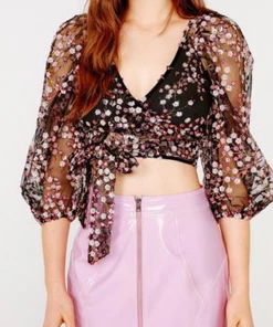 For Love And Lemons Gibson Wrap Top