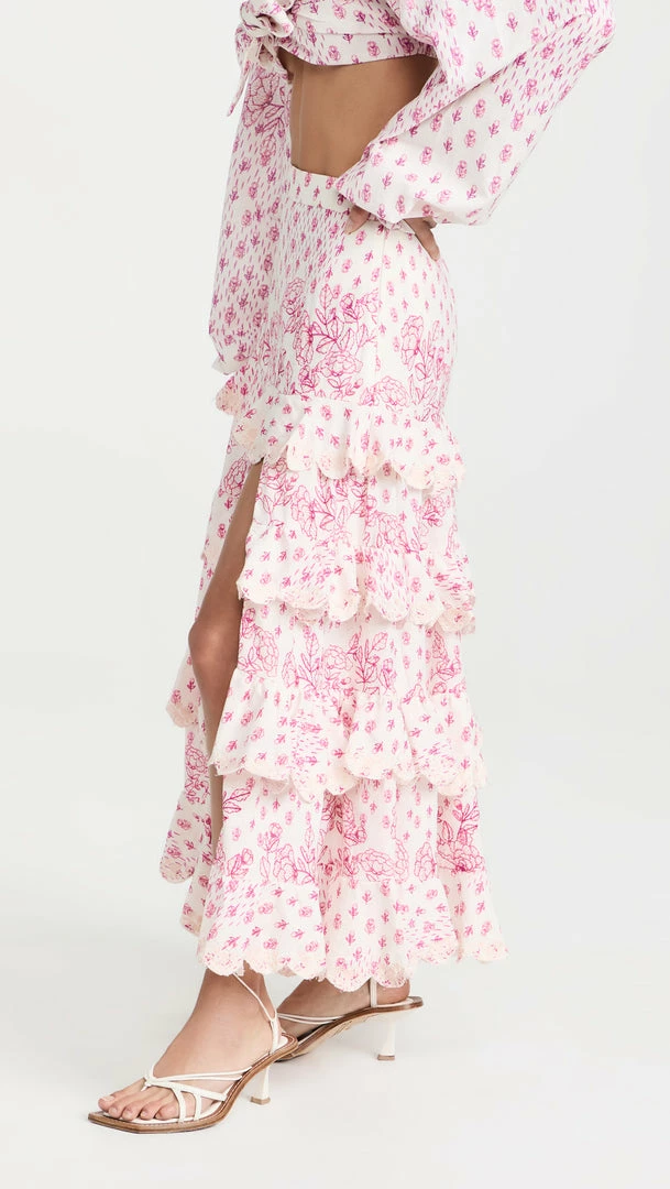 Hemant And Nandita Suki Linen Long Skirt 3 Hemant And Nandita Suki Linen Long Skirt