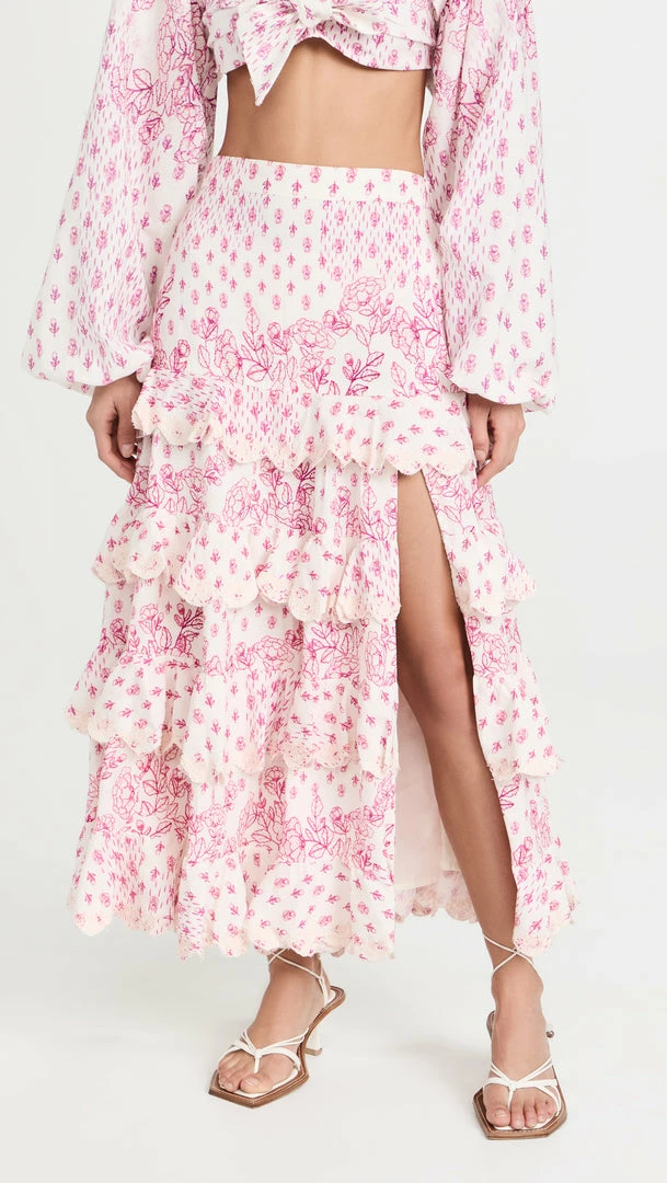 Hemant And Nandita Suki Linen Long Skirt 1 Hemant And Nandita Suki Linen Long Skirt