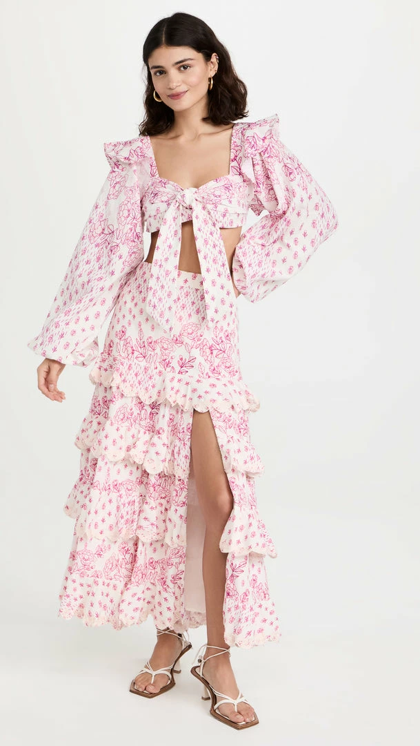 Hemant And Nandita Suki Linen Long Skirt 2 Hemant And Nandita Suki Linen Long Skirt