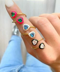 JTGjewelry NEW IN Enamel Heart Wrap Ring