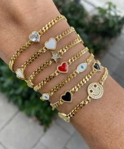 JTGjewelry Enamel Eye Cuban Chain Bracelet NEW IN