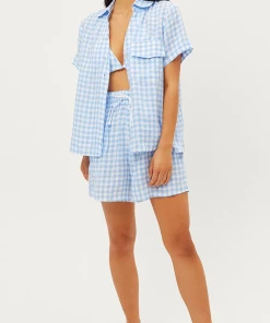 Frankie's Bikinis Lou Button Up Linen Top