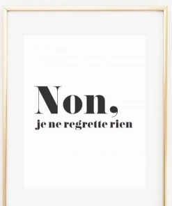 Made Au Gold Accessories Non, Je Ne Rerette Rien Print