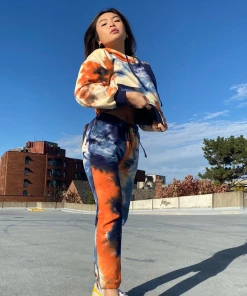 OnFemme By Lindsey's Kloset Oversized Tie Dye Sweat Set NEW IN