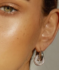 Luv AJ Pave Interlock Hoops BEST SELLERS