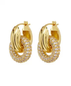 Luv AJ Pave Interlock Hoops BEST SELLERS
