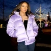 UK Glamorous Lilac Satin Puffer Jacket