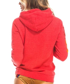 Aviator Nation Neon Red Pullover Hoodie NEW IN