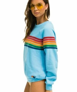 Aviator Nation RETRO CREW SWEATSHIRT - SKY