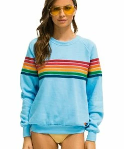 Aviator Nation RETRO CREW SWEATSHIRT - SKY