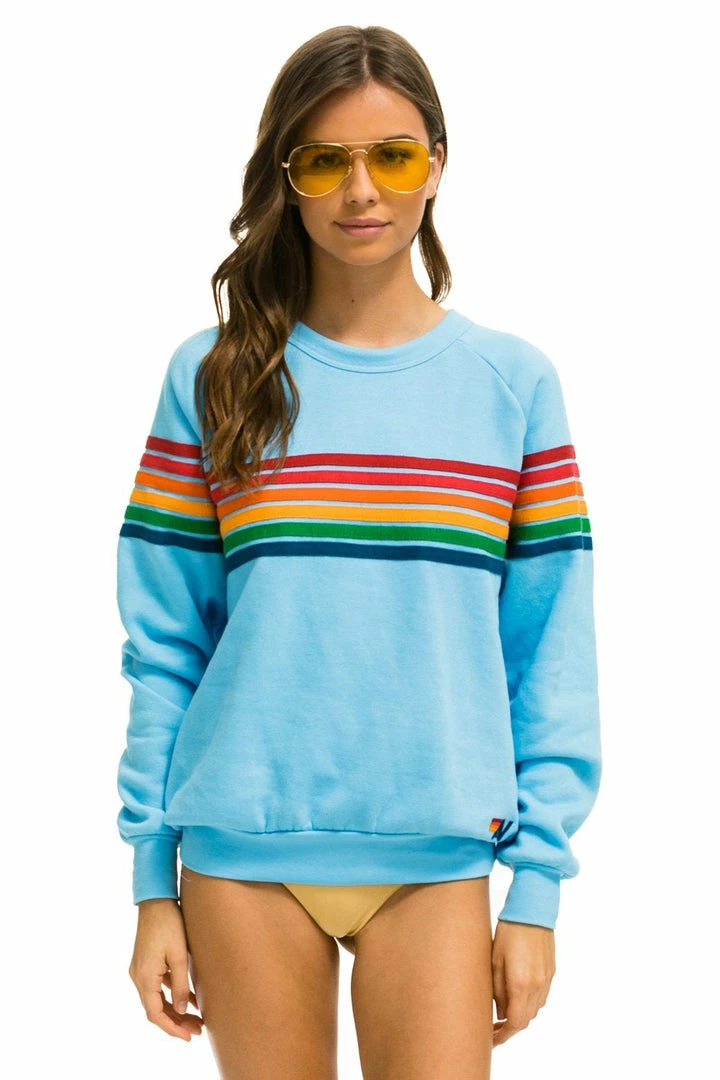 Aviator Nation RETRO CREW SWEATSHIRT - SKY 2 Aviator Nation RETRO CREW SWEATSHIRT - SKY