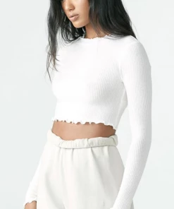 Joah Brown Scallop Crew Long Sleeve