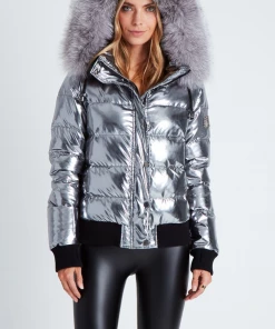 Jocelyn Fur Gunmetal Spaceship Jacket