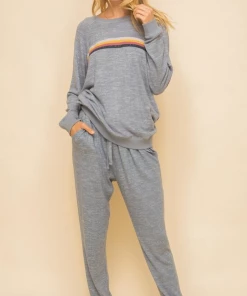 OnFemme By Lindsey's Kloset Blue Gray Sweat Set