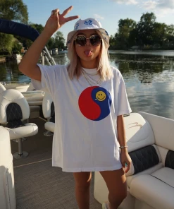 Sundae School Taegeuk Smiley Face Cotton T-Shirt BEST SELLERS