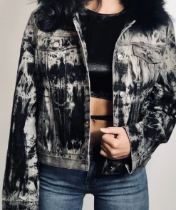 Jocelyn Fur #UNDENIABLE Fox Fur Denim Jacket Clothing