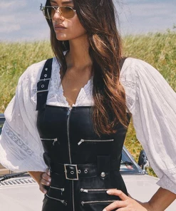 We Wore What Vegan Leather Moto Overalls